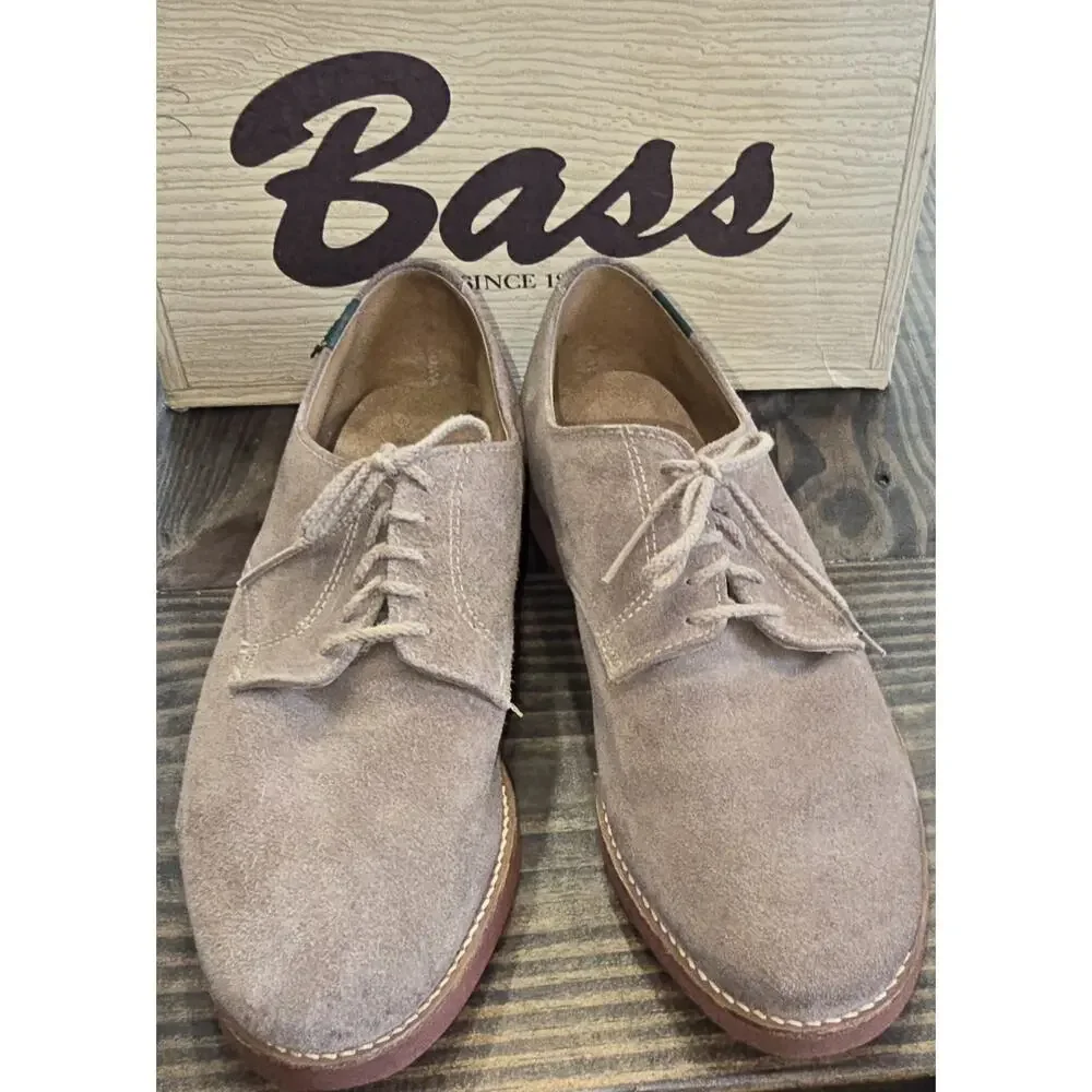 GH Bass Vintage Men's Buc Oxfords Bucs Shoes Size 12N Tan Taupe Suede Lace Up